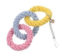 WEKADRIN Sugar Glider Climbing Toy Hanging Rope Three-ring Plaything Cloth Cage Accessory for Small Pets Cage Interaction and Climbing Activities Random Color