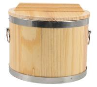 WEKADRIN Sushi Rice Bucket with Lid and Handle Compact Lightweight Household Rice Storage Container for Japanese Korean Food Practical Kitchen Accessory