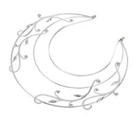 WEKADRIN Three-Layer Baroque Goddess Crown Headband for Women, DIY Vintage Tiara Hair Hoop White Branch Design, Wedding and Birthday Hair Accessories for Traditional Costume