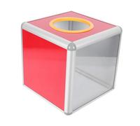 WEKADRIN Transparent Multi-function Ballot Box for Donation and Raffle Safe and Ticket Storage Square Container for Charity Party Games and Voting
