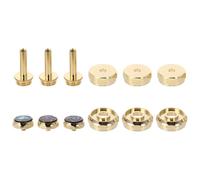 WEKADRIN Trumpet Button Buckle Small Size Gold Piston Button Snaps with Top and Bottom Caps Musical Trumpet Accessories for Brass Instruments