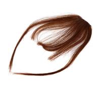 WEKADRIN Ultra-thin Lightweight Real Human Hair Air Bangs Clip-in Fringe Hairpiece with Sideburns Soft Straight Front Hair Extensions for Women Finish Hand-knitted for Styling