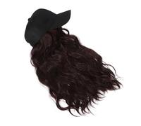 WEKADRIN Unisex Curly Hair Baseball Cap Wig with Built Sun Protection Long Brown Hair Attached Hat for Casual Outings Parties and Outdoor Use Stylish Beanie Wig Cap for Women