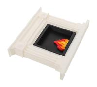 WEKADRIN Victorian Miniature Fireplace Mantelpiece White Dollhouse Fireplace for Christmas Village Fairy Garden Decor Simulated Cozy Flame Effect Compact Shelf Accent