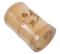 WEKADRIN Vintage Chinese Style Bamboo Pen Holder Elegant Tabletop Storage Container for Pens and Brushes Unique Desk Decor with Random Typeface for Home Office Use