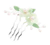 WEKADRIN Vintage Chinese Style Pearl Floral Hair Comb for Lightweight Decorative Side Inserted Hair Accessory Smooth Polished Surface Comfortable for Weddings and Parties