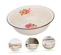 WEKADRIN Vintage Enamelware Mixing Bowl Deepened Basin Scratch Resistant Food Storage Salad Serving Bowl for Kitchen and Washing
