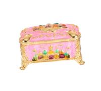WEKADRIN Vintage Metal Jewelry Box Castle Design Sturdy Keepsake Organizer for Rings Necklaces Earrings Retro Enamel Jewelry Treasure Case for Women Timeless Wedding Storage