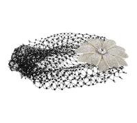 WEKADRIN Vintage Rhinestone Floral Hair Net Cap for Women Elegant Mesh Headpiece with Sparkling Embellishments Comfortable All Day Wear for Weddings Carnivals Nightclubs and Festive