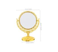 WEKADRIN Vintage Round Double-sided Makeup Mirror with Rotating Angle European Style Dressing Table Mirror for Women for Skincare Grooming Bedroom Decor and Travel Use