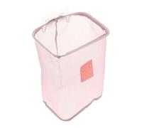 WEKADRIN Wall-mounted Folding Clothes Storage Basket with Hook Space-saving Foldable Dirty Clothes Basket for Bathroom and Dormitory Multifunctional Mesh Laundry Organizer in Pink