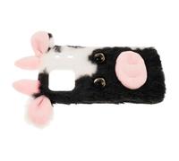 WEKADRIN Warm TPU Shockproof Phone Case Compatible with Large Screen Soft Fluffy Animal Print Protective Cover for Women Impact Resistant Bumper for Winter Christmas