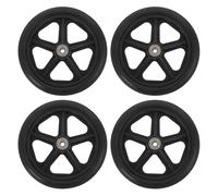 WEKADRIN Wheelchair Front Wheel Replacement 7 Inch Black Castor Wheels 4Pcs Set for Adult Mobility Aids