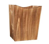 WEKADRIN Wood Trash Bin Scandinavian Style Rectangular Wastebasket with Handles Space-saving Wooden Garbage Can for Bedroom Office Kitchen Bathroom Storage