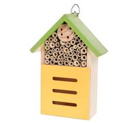 WEKADRIN Wooden Bee House for Garden Pollinators Natural Material Insect Shelter Nest Box Creative Courtyard Decoration for Bees Butterflies and Wildlife