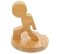 WEKADRIN Wooden Desktop Phone Stand with Non-slip Pads Smooth Surface Mobile and Tablet Holder for Office Video Calls and Viewing Lightweight Portable Craft Design