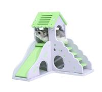 WEKADRIN Wooden Hamster Cottage Small Animal House Toy for Playing and Sense of Security Light Green Wood Plastic Plate Material Suitable for Hamster Pet Supplies