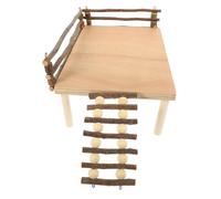 WEKADRIN Wooden Hamster Platform with Ladder for Small Pets Multi-purpose Climbing Plaything for Hamsters Gerbils Guinea Pigs Chinchillas and Squirrels Sturdy Exercise Deck