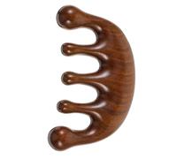 WEKADRIN Wooden Massage Comb Five Rounded Teeth, Chinese Rosewood Scalp Massager, Creative Body Massage Tool for Head and Neck Relaxation, Suitable for Adults