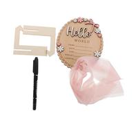 WEKADRIN Wooden Newborn Name Sign with Marker Birth Announcement Plaque for Nursery Decor Photo Prop Keepsake Name Board for Hospital Party Display