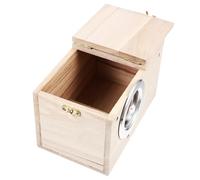 WEKADRIN Wooden Parakeet Nesting Box with Buckle Lid Safe Natural Wood Breeding House for Parrots Love Birds and Birds for Garden and Outdoor Use