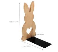 WEKADRIN Wooden Rabbit Bookends Beech Wood Bunny Design Decorative Book Ends for Desk and Shelf Organization for Books Folders Magazines Charming Animal Shelf Accessories