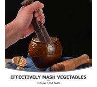 WEKADRIN Wooden Sauerkraut Pounder Fermentation Tamper for Pickle Crocks Multiuse Vegetable Masher Stick Pestle for Garlic Grinding and Improved Fermentation Results