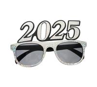 WEKADRIN Year Number Eyewear Silver Laser Square Frame Party Props Lightweight Material Comfortable Eye Decoration for Festival Celebrations and Graduation Gatherings