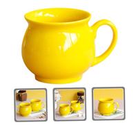 WEKADRIN Yellow Ceramic Coffee Mug Smooth Edge Beverage Cup for Home Office Cafe Versatile Modern Breakfast Water Cup Simple Stylish Design
