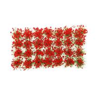 WEKAMOS 1 Box Miniature Artificial Grass Tuft for Sand Table Decor Realistic Greenery for Model Railway Gaming Scenery and Micro Landscape Wear-resistant DIY Vegetation Cluster with Red