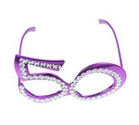 WEKAMOS 1 Pair Birthday Glasses with Rhinestones Novelty Plastic Party Props for Celebrations Unique Design Fun Photo Booth Accessory for Adults for Dancing and Anniversaries