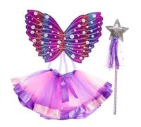 WEKAMOS 1 Set Butterfly Costume Set for Tutu Dress Fairy Wings with Straps Soft Fabric for Parties Comfortable Dress Up Clothes