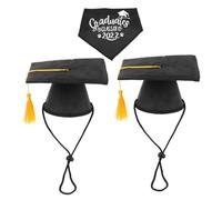 WEKAMOS 1 Set Graduation Party Pet Decor Dog Graduation Hats with Triangular Scarf Photo Prop for Dogs Durable for Celebrating Milestones and Creating Lasting Memories