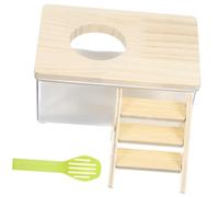 WEKAMOS 1 Set Small Animal Sand Bath Kit with Climbing Ladder Versatile Hamster Bathroom Sandbox for Bathing and Playing Safe Materials Easy Clean Sand Scoop Included