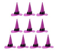 WEKAMOS 10 pcs Mini Halloween Witch Hats Decorative Felt Party Hats for Cosplay Gnome Decor Unique and Attractive Halloween Accessories for Masquerades and Special Occasions