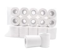 WEKAMOS 10 Rolls Natural Wood Pulp Toilet Paper Small White Soft Quilted Septic Safe for Hotel Home Bathroom Use