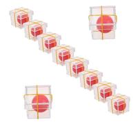 WEKAMOS 10 Sets Portable Ball Trick Props Transparent Box Gimmick for Beginners Small Plastic for Stage Party Entertainment and Close Up Shows