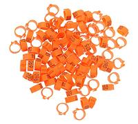 WEKAMOS 100 Pcs Pigeon Foot Rings Orange Plastic Leg Bands for Bird Identification 10mm Size for Poultry and Pigeons