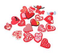 WEKAMOS 100pcs DIY Heart Charms for Phone Case Tote Bag Hairpin Pencil Stylish Cartoon PVC Embellishments for Valentine S Crafts Mixed Styles for Crafting Accessories
