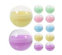 WEKAMOS 100pcs Macaron Colored Plastic Craft Capsules Round Translucent Containers for DIY Party Favor Supplies Vending Machine Surprises Bulk