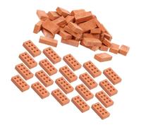WEKAMOS 100pcs Mini Bricks Sand Landscape Miniature Bricks for Garden Dollhouse Fake Supply Micro Simulate Tiny DIY Small Object Model Clay Brown