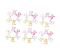 WEKAMOS 100Pcs Mixed Color Acrylic Bear Spacer Beads for Jewelry Making Durable DIY Craft Accessories for Earrings Bracelets Cute Cartoon Style for Hair Ties and Creative Projects