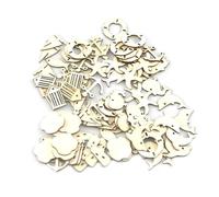 WEKAMOS 100pcs Nautical Theme Wood Chips DIY Craft Lighthouse Wooden Ornaments Wood Pieces for Crafts Under The Sea Decorations Creative Home Decor Assorted Style