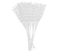 WEKAMOS 100pcs White 3mm Pearl Beaded Stems for Wedding DIY Floral Craft, Bridal Bouquet Picks and Flower Arranging Supplies