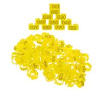 WEKAMOS 100pcs Yellow Numbered Pigeon Leg Rings Large Size Clip-on Bird Identification Bands for Homing Pigeons and Dove Training