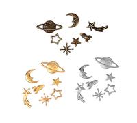 WEKAMOS 105pcs DIY Epoxy Charms Resin Supplies Moon Star Filling Accessories for Jewelry Making with Smooth Surface Bright Color Bulk Pack for Crafting Keychains Necklaces and Scrapbooking