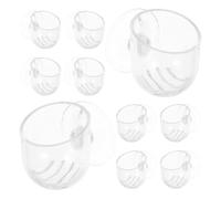 WEKAMOS 10pcs Acrylic Fish Tank Plant Holder and Red Worm Feeder Cups for Aquariums Clear Multi-purpose Suction Feeding Bowls for Fish Shrimp and Water Plants Space-saving Aquarium