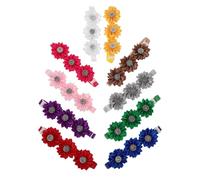 WEKAMOS 10pcs Adjustable Dog Flower Collar with Daisy Sunflower Design Soft Fabric Bow Tie for Puppies and Kittens Formal Pet Accessory for Weddings Photo Shoots and Special Occasions