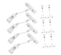 WEKAMOS 10pcs Clear Price Sign Clips for Supermarket Display Multi Use Tag Holders for Retail Pricing Easy to Install Sign Holder for Baskets Shelves and Racks