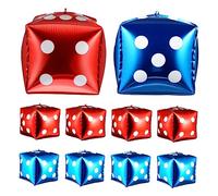 WEKAMOS 10pcs Colored Cube Dice Foil Balloons Party Decorations for Wedding Birthday Theme Parties Aluminum Material Easy Seal Vibrant Red Blue for Photo Props and Activity Cube Use